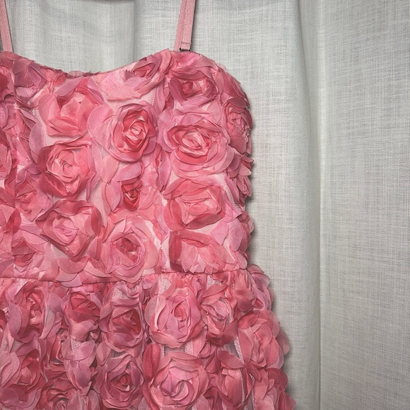 Dress the Population Dress Sasha Strapless Fit & Flare Mini NEW Pink 3D Floral - Picture 6 of 14